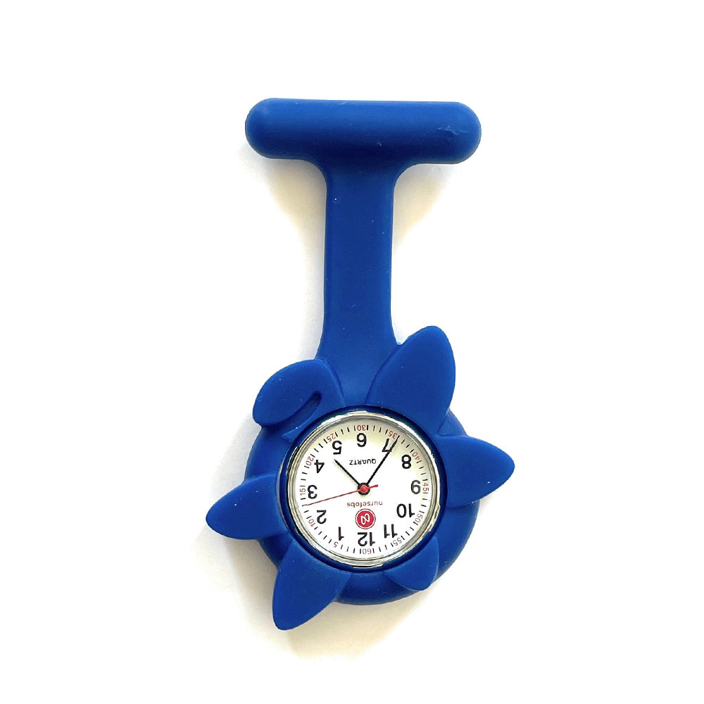 Navy Flower Power Fob Watch Flower Shaped Silicone Nurses Watch Nursefobs