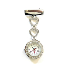 Load image into Gallery viewer, Mystic Hearts Silver Fob Watch