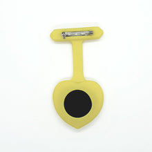 Load image into Gallery viewer, Yellow Heart Shaped Fob Watch Back