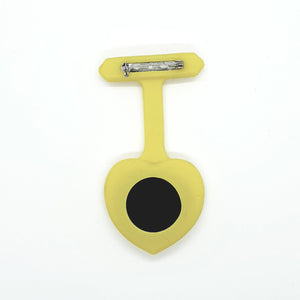 Yellow Heart Shaped Fob Watch Back