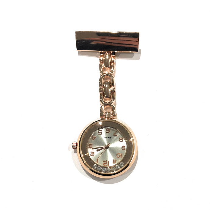 Bejewelled metal fob watch front