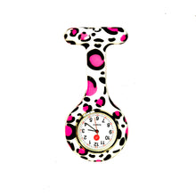 Load image into Gallery viewer, pink leopard nurses watch front